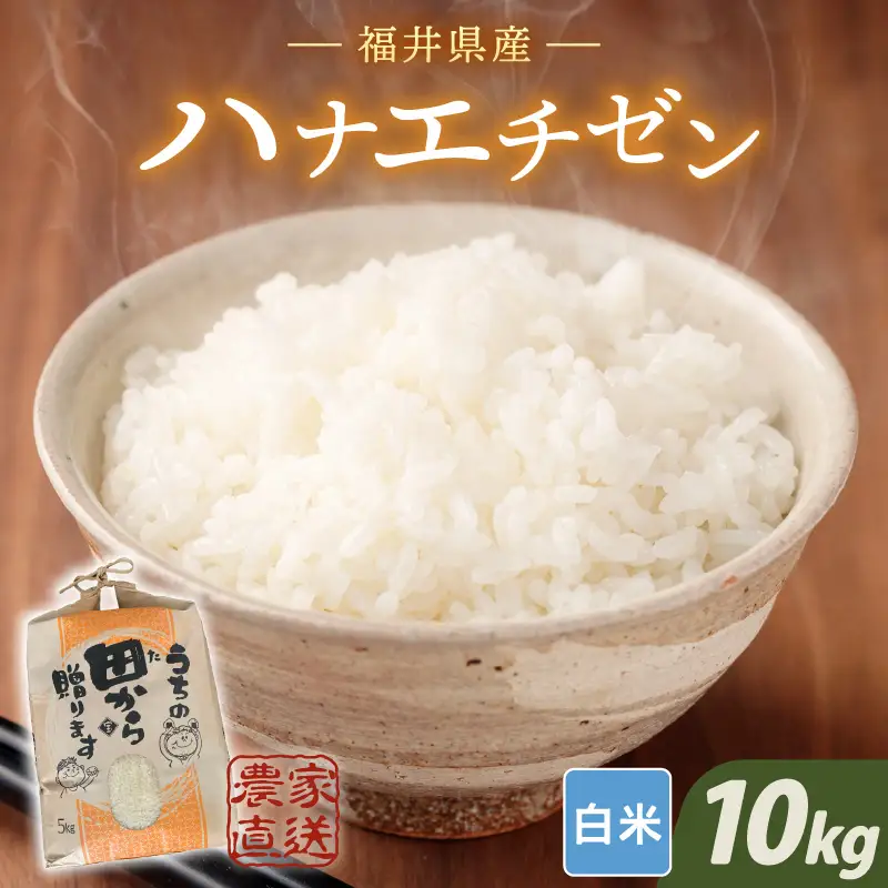 【先行予約】【令和8年産・新米】 ハナエチゼン10kg(5kg×2袋) ～本原農園からまごころコメて～（白米）【2026年9月上旬以降順次発送予定】 [B-8946_01] 
