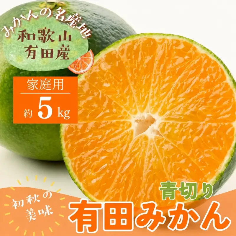 【先行予約】【初秋の美味】【農家直送】ご家庭用青切り有田みかん　約5kg +200g(傷み補償分)【2026年9月中旬～10月上旬頃に順次発送予定】【ard045C】