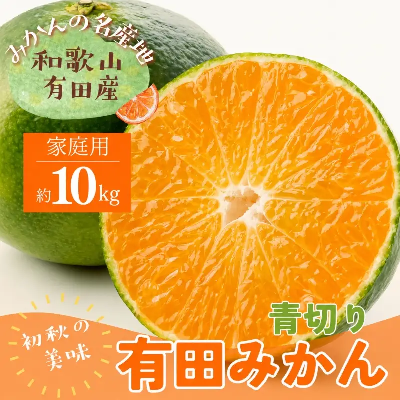 【先行予約】【初秋の美味】【農家直送】ご家庭用青切り有田みかん　約10kg+200g(傷み補償分)【2026年9月中旬～10月上旬頃に順次発送予定】【ard046D】