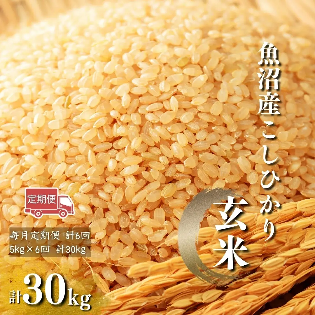 魚沼 コシヒカリ玄米 30kg | 5キロ×6回 毎月 定期便 新潟県 令和7年 玄米