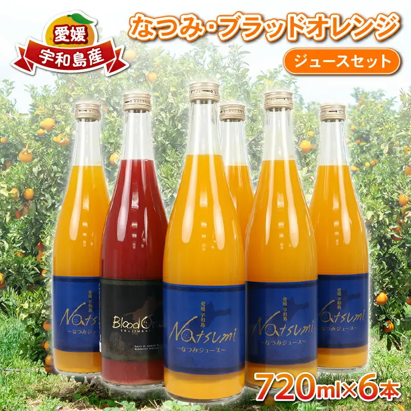 【ジュース】みかんジュース6本なつみブラッドオレンジJAH020-009009