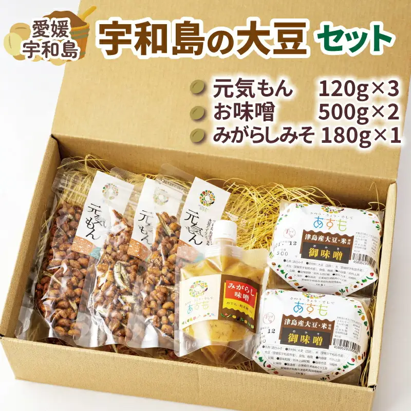 豆菓子 計360g 麦味噌 計1kg みがらしみそ 180g 大豆 セット 企業組合 津島 あぐり工房 J012-066001
