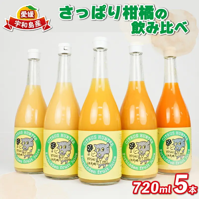 みかんジュース (720ml ×5本) │ さっぱり みかんジュース ヨシファーム H014-067003