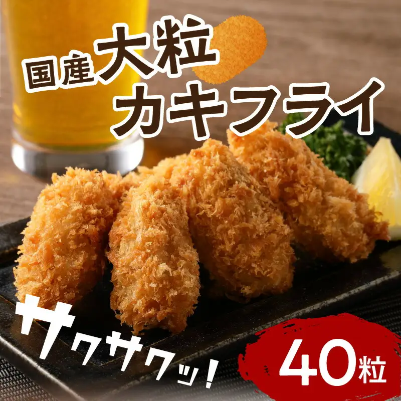 サクサクッ!国産大粒カキフライ40粒(約1kg) 牡蠣 牡蠣【001-0011】