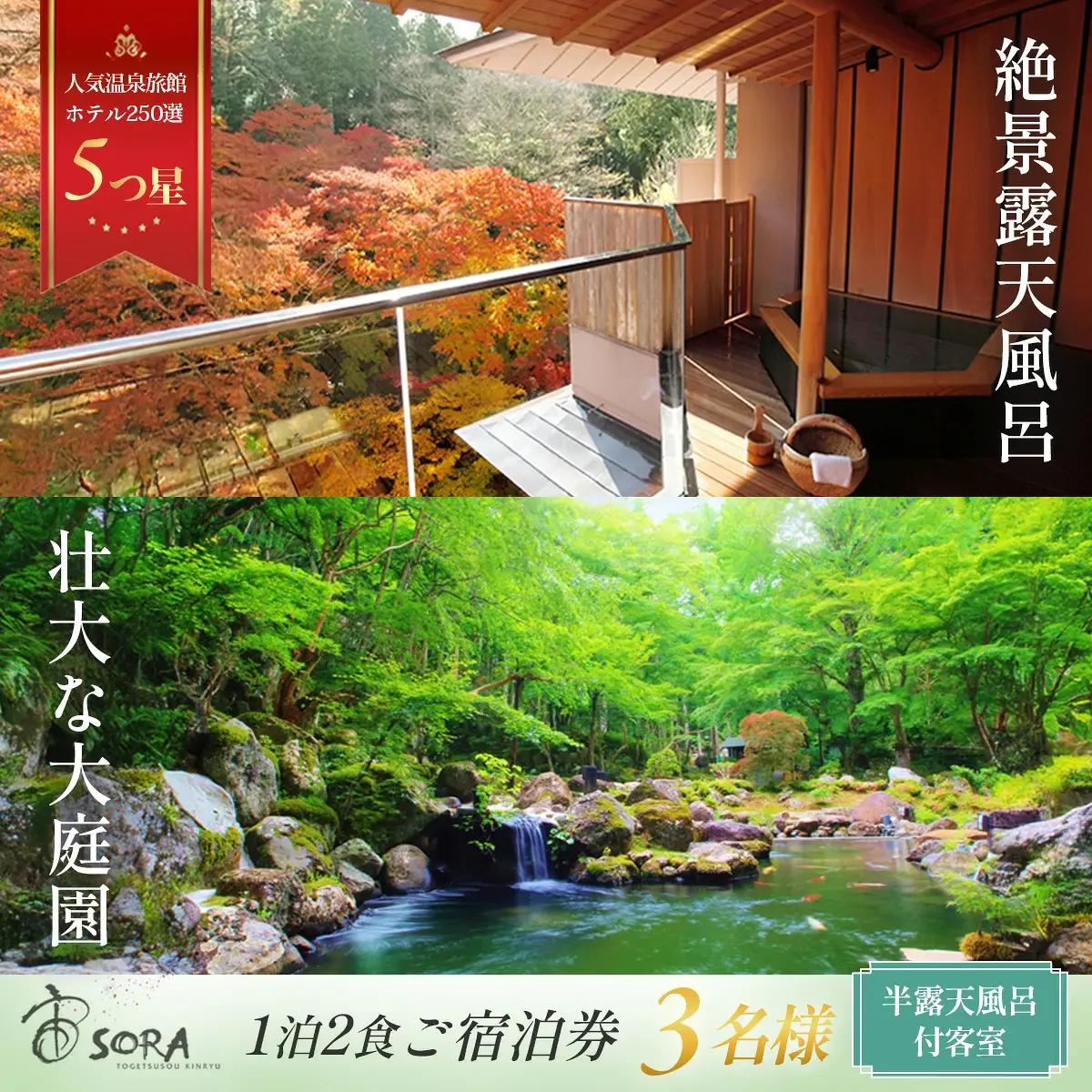 宿泊券 １泊2食付３名様 宿泊券 半 露天風呂付【 宙 ＳＯＲＡ　渡月荘金龍 】宿泊券 修善寺 宿泊券 伊豆市 宿泊券 60-001