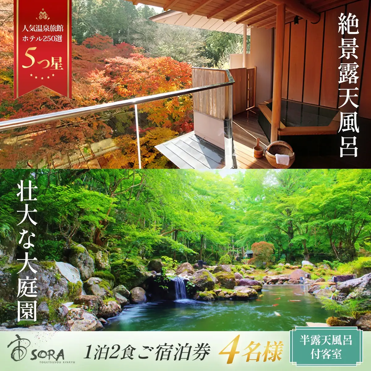 宿泊券 １泊2食付４名様 宿泊券 半 露天風呂付【 宙 ＳＯＲＡ　渡月荘金龍 】宿泊券 修善寺 宿泊券 伊豆市 宿泊券 80-001