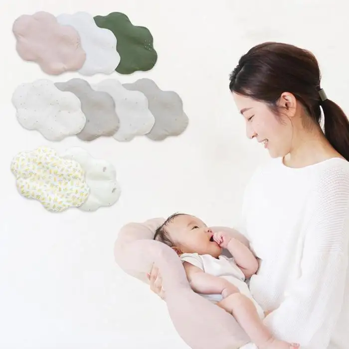 3503-8888-34■サンデシカ 雲のかたち Cカーブ だっこ布団 ベビー ねんね 背中スイッチ ダブルガーゼ スターレットシルバー