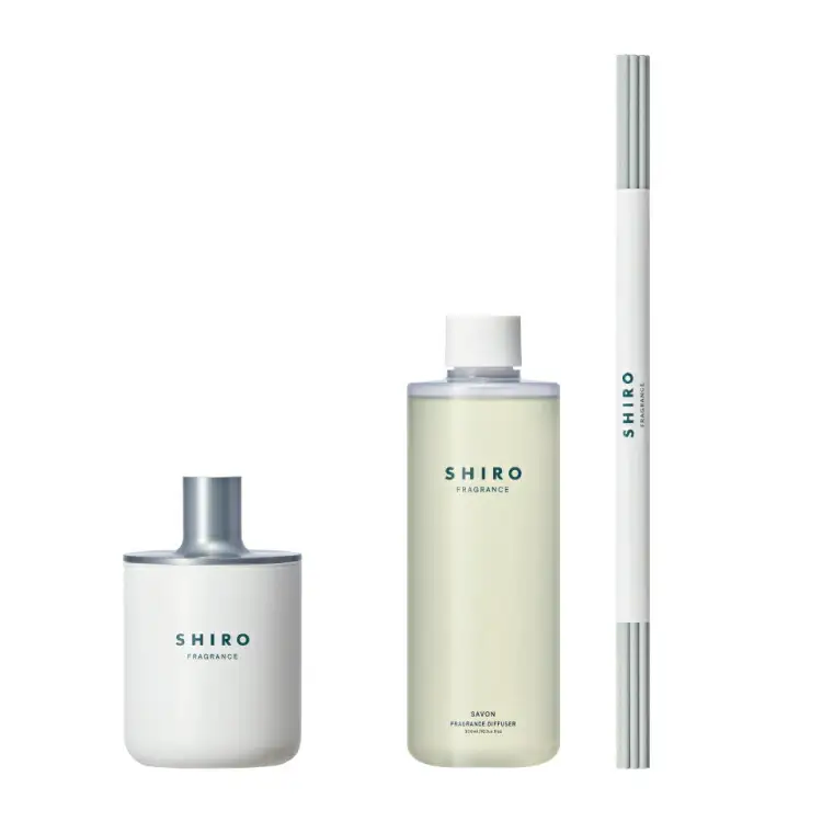 SHIRO　サボン フレグランスディフューザーキット(容器+詰め替え用リキッド+スティック 3点セット) 300mL 3ヶ月目安