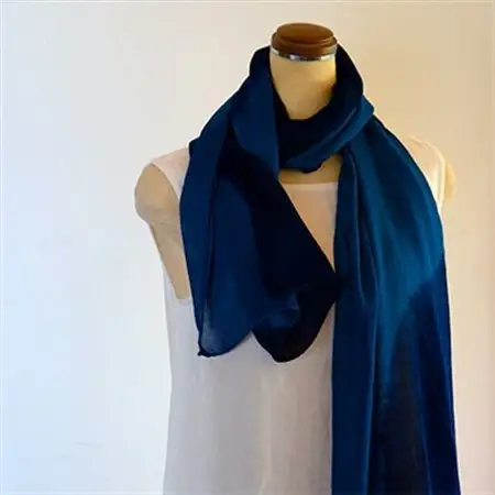 藍染めストール　yamanobe  フリンジなし　_装飾品・工芸品 ショール・ストール 服飾小物 _【1087440】