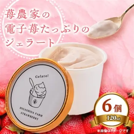苺農家の電子苺たっぷりのジェラート　6個入り_菓子・スイーツ アイス・ジェラート  _【配送不可地域：離島】【1310717】