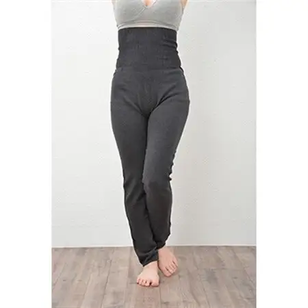 日本製 オーガニックコットン ルームパンツ 10分丈 腹巻パンツ チャコール (615-7161)_装飾品・工芸品  洋服 _【1088665】