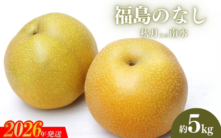No.2186福島のなし　秋月または南水　約5kg【2026年発送 先行予約】