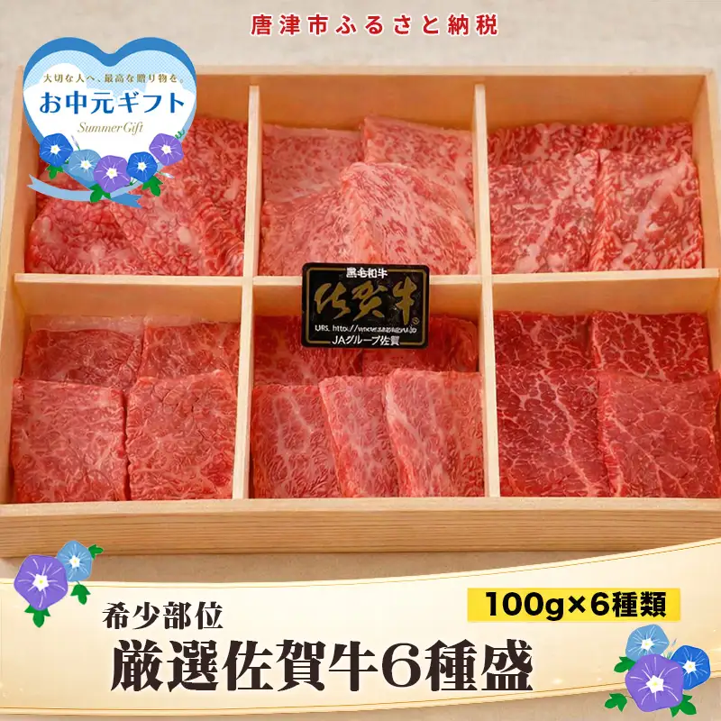 「お中元」佐賀牛希少部位100g×6種類(合計600g) にくのともる厳選 焼肉用 A5～A4等級 食べ比べ ギフト キャンプ