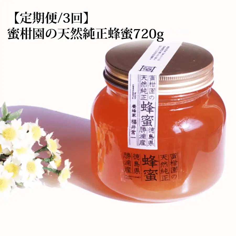 【定期便3回】蜜柑園の天然純正蜂蜜 720g×3