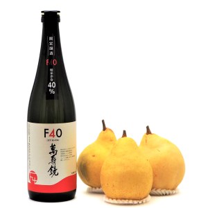 【2026年先行予約】日本酒 地酒「マスカガミF40 720ml」と西洋梨「ル・レクチェ1kg」セット 樋口農園《11月下旬以降順次発送》