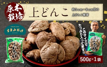015-153x1 豊後大野市産 原木椎茸 上どんこ 500g どんこ しいたけ 椎茸 うまみだけ