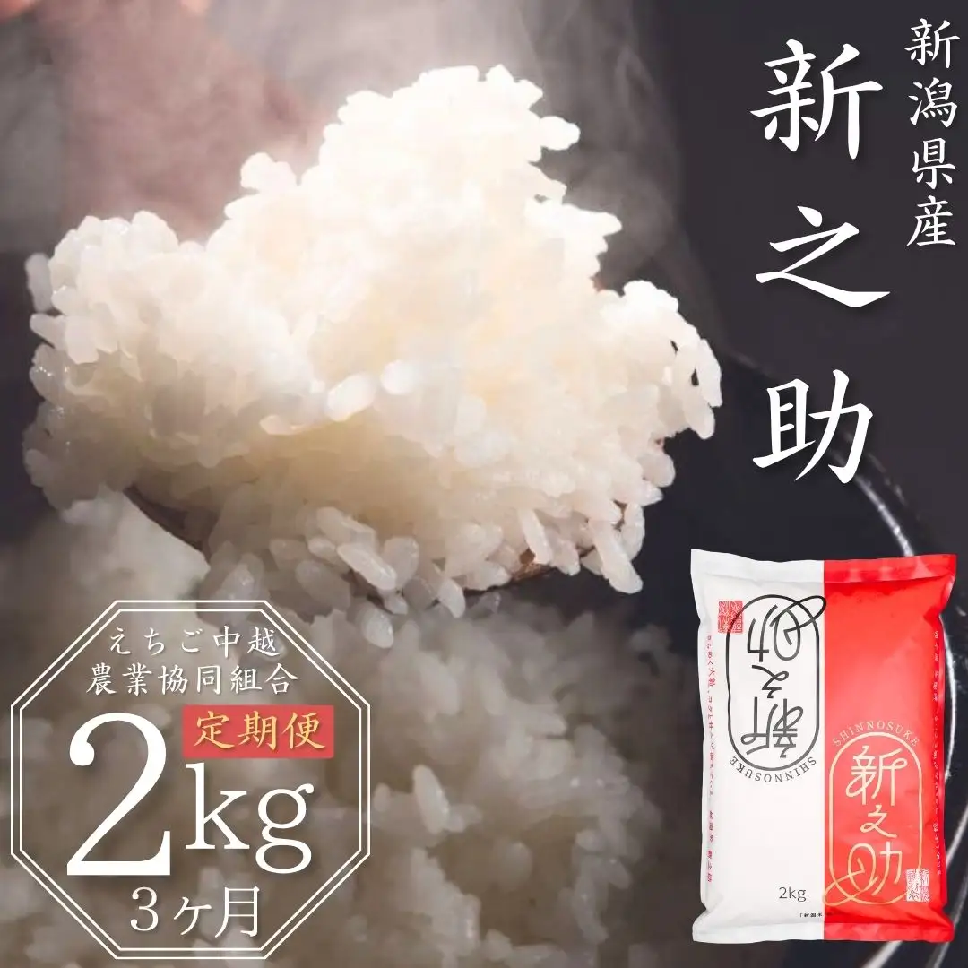 先行予約 [定期便 2kg×3か月] 新潟県産 新之助 計6kg 3か月連続でお届け 令和8年産 [JAえちご中越]【013S026】