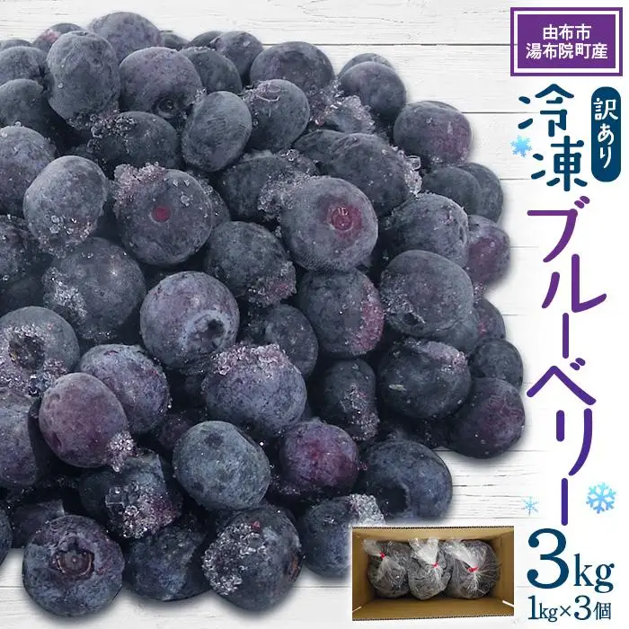 【由布市湯布院町産】 訳あり 冷凍ブルーベリー 3kg（1kg×3個）