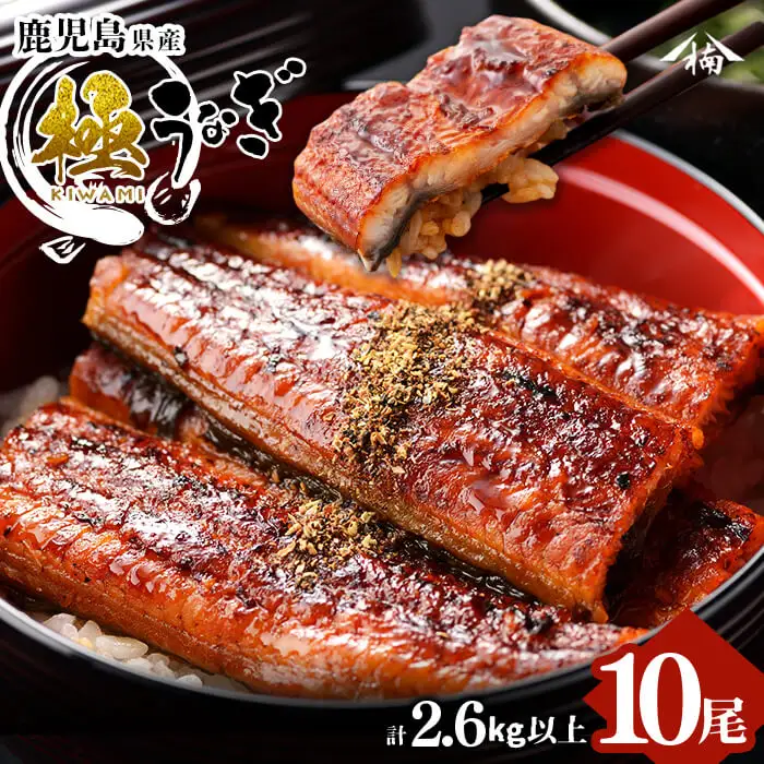 楠田の極うなぎ 蒲焼き 260g以上×10尾(計2.6kg以上) うなぎ 鰻 ウナギ 国産 鹿児島県産 九州産 蒲焼き 冷凍 うな重 ひつまぶし wa24-003