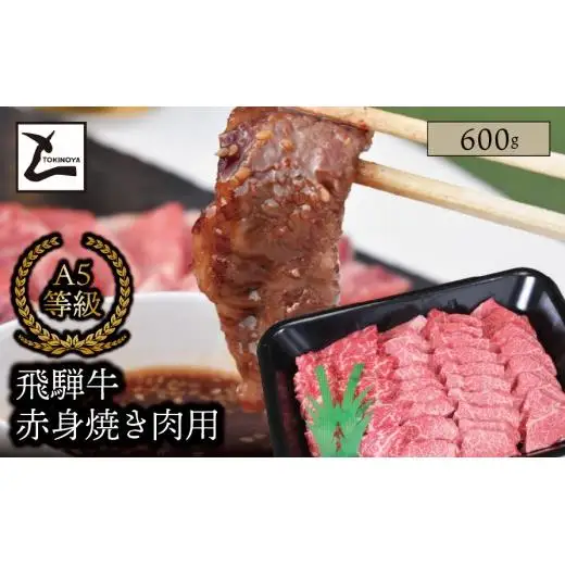 A5 飛騨牛 赤身 焼き肉用 600g｜岐阜県産 国産 黒毛和牛 ブランド牛 モモ肉 カタ肉 スライス 霜降り 冷凍 贅沢 高級肉 バーベキュー お歳暮 お中元 ギフト プレゼント おすすめ トキノ屋食品
