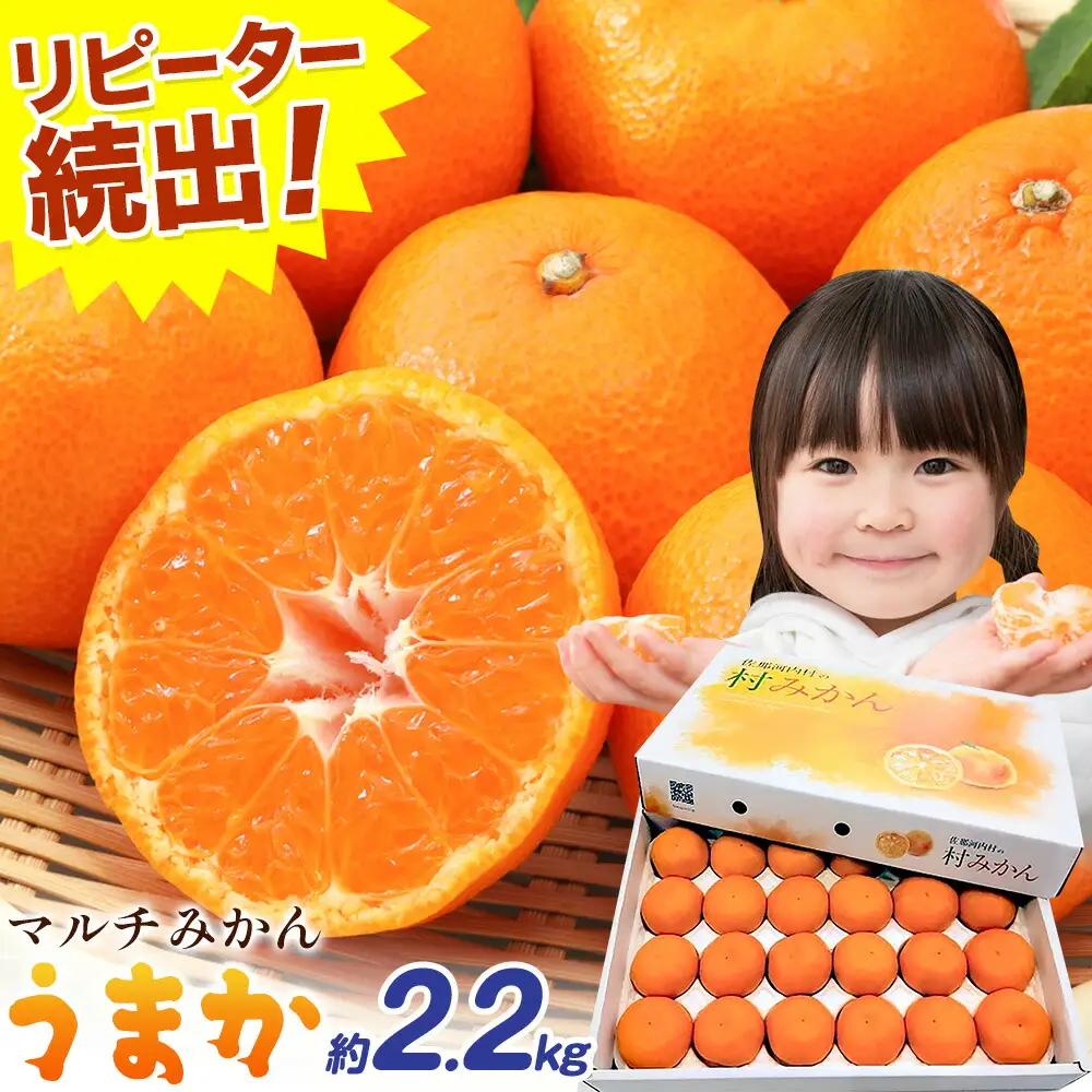 みかん マルチみかん「うまか」1箱 (約2.2kg)