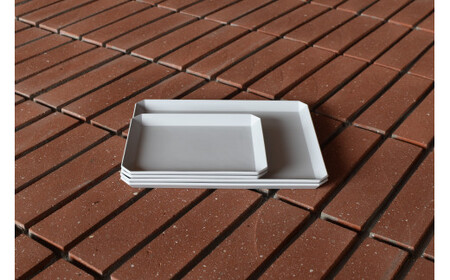 1616/ TY Square Plate 165 & 235 Gray 4枚セット【1616/arita japan】有田焼 食器 器 皿 中皿 角皿 スクエア プレート グレー シンプル eb037