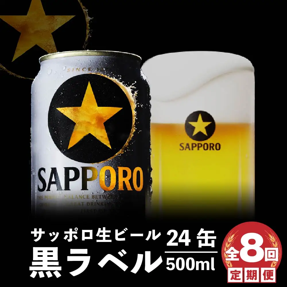 『定期便：全8回』黒ラベル500ml×24本【300050313908】