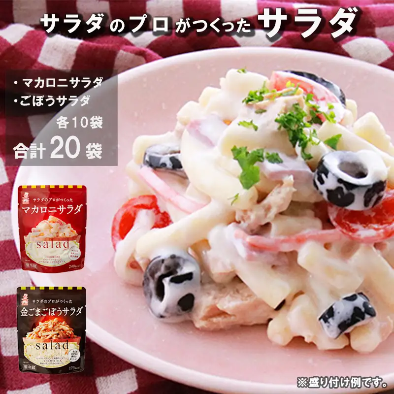 サラダ パウチ 2種 20袋 ごぼう マカロニ お惣菜