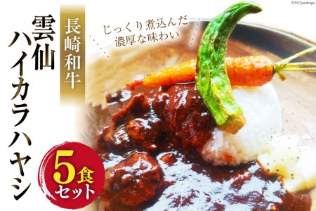 レトルト 雲仙ハイカラハヤシ 5食セット ハヤシライス ビーフ 和牛 土産 惣菜 レトルト食品 / 雲仙福田屋 / 長崎県 雲仙市 [item0807]