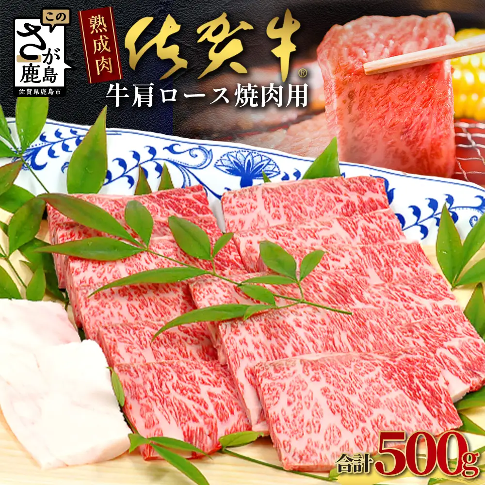 【熟成肉】佐賀牛 牛肩ロース 焼肉用 500ｇ E-49