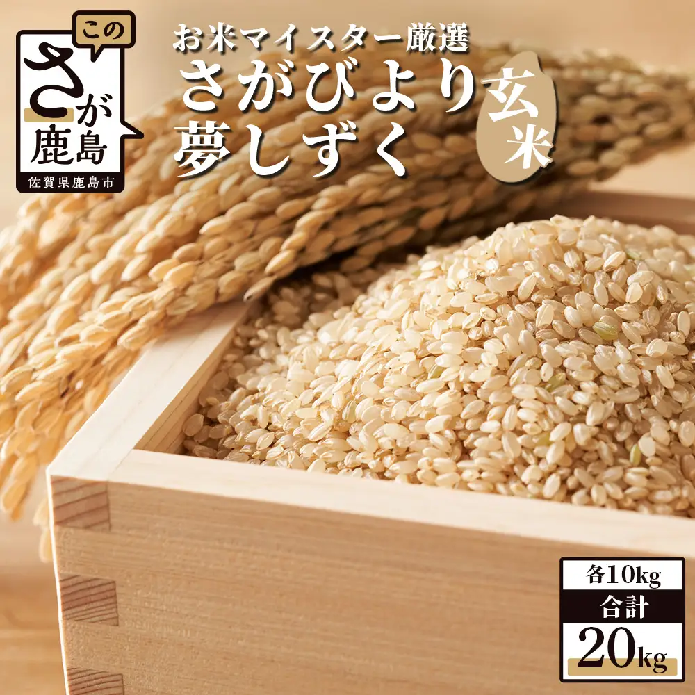 佐賀県産 さがびより 夢しずく 玄米 合計20kg （ 10kg × 2種 ） お米マイスター厳選 D-35 お米 令和7年産 セット 食べ比べ