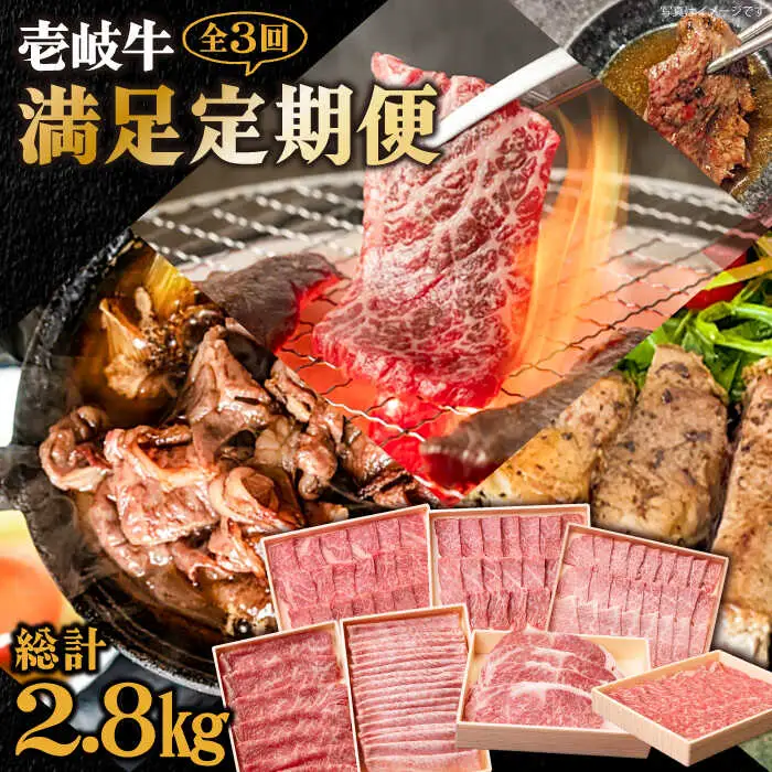 【全3回定期便】《A4-A5ランク》 壱岐牛 満足定期便 [JBO080] 和牛 黒毛和牛