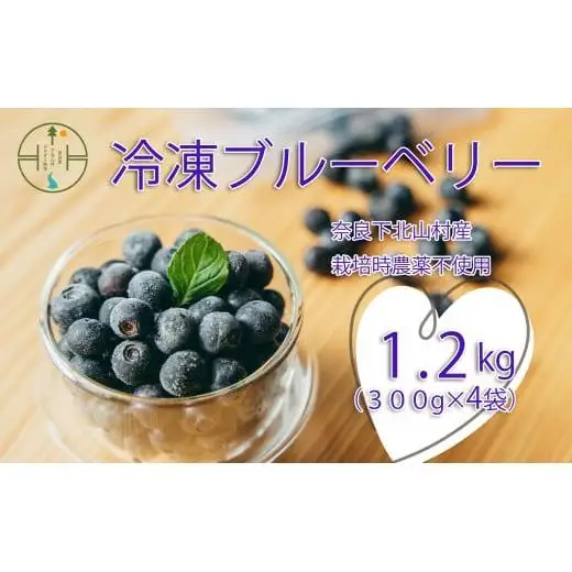 【先行予約】8月中旬～順次発送 無農薬 冷凍 としちゃんのブルーベリー 300gx4 手摘み 下北山村産 国産 ブルーベリー 無農薬