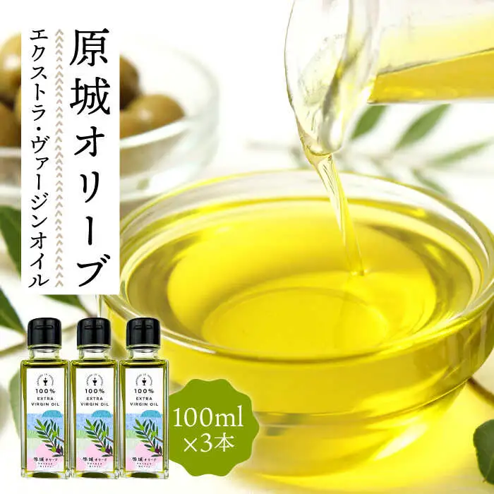 原城オリーブ エクストラヴァージン オイル 100ml 3本 / 調味料 油 オリーブオイル オリーブ / 南島原市 / ミナサポ [SCW027]