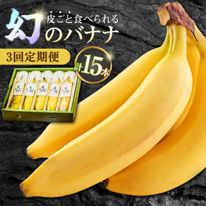3回定期便】【皮ごと食べられる！】なかなかバナナ 5本〈7月-9月は発送
