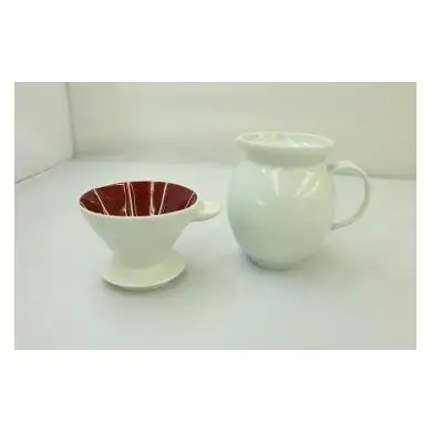 辰砂釉の陶芸作品「コーヒードリッパー・サーバーセット」【18111】