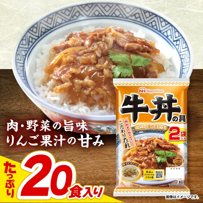 牛丼の具 20食分 日本ハム AHAL010 牛丼の具