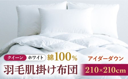 【クイーン】【至福の寝ごこち】 羽毛布団 肌掛け アイダーダウン×綿100％（ホワイト・精紡交撚）《壱岐市》【富士新幸九州】 [JDH086] アイダーダウン 布団 ふとん 綿100％ 肌掛け ダウンケット 掛布団 掛け布団 クイーン