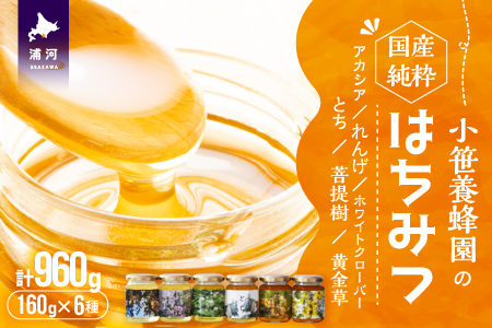 国産純粋完熟はちみつ6種食べ比べセット[16-1162]