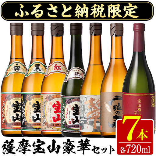 No.489 ふるさと納税限定！人気の焼酎！薩摩宝山豪華セット(7銘柄×各