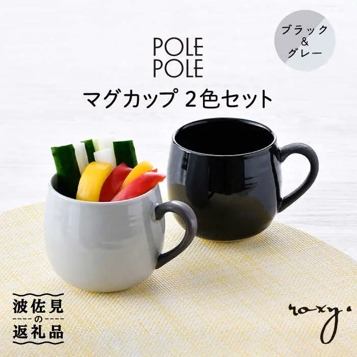 【波佐見焼】マグカップ 2色セット （ブラック＆グレー） 食器 皿 【ROXY・HASAMI】 [SB142]  波佐見焼