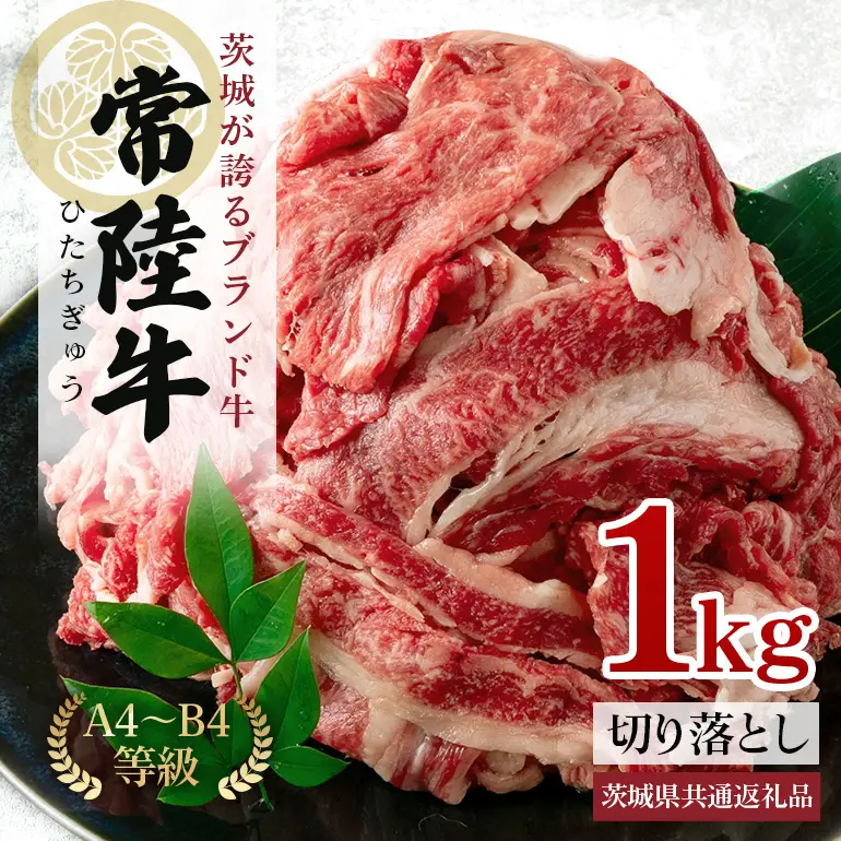 牛肉 切り落とし 1kg 常陸牛 A71-003