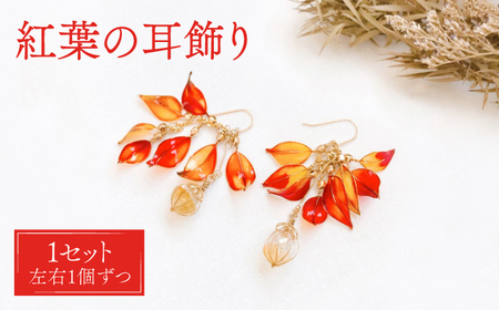 紅葉 耳飾り ( ピアス / イヤリング 選択可能 )  ジュエリー フック おしゃれ アクセサリー  [WBP003]