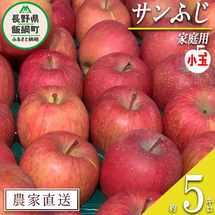 りんご サンふじ 家庭用 ( 小玉 ) 5kg 原山農園 沖縄県への配送不可 2027年1月上旬頃から2027年3月上旬頃まで順次発送予定 令和8年度収穫分 信州 果物 フルーツ リンゴ 林檎 長野 予約 農家直送 長野県 飯綱町 [0785]