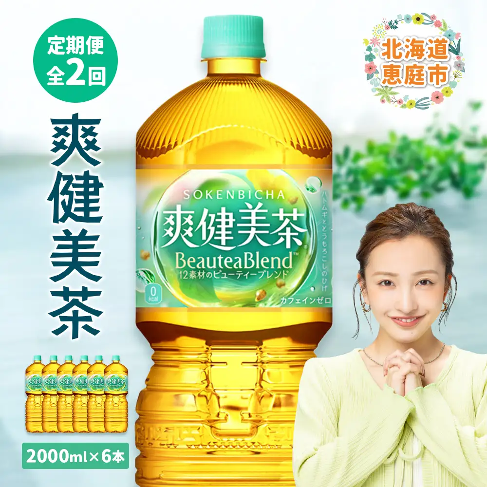 『定期便：全2回』爽健美茶2L×6本【38001902】