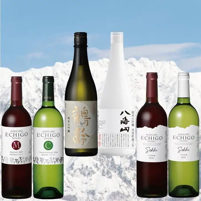雪室貯蔵のワイン&日本酒セット(750ml×4本、720ml×2本) ｜新潟地酒