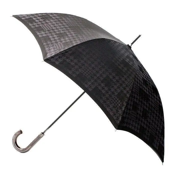 槙田商店【紳士長傘】monotone 千鳥チェック《晴雨兼用》