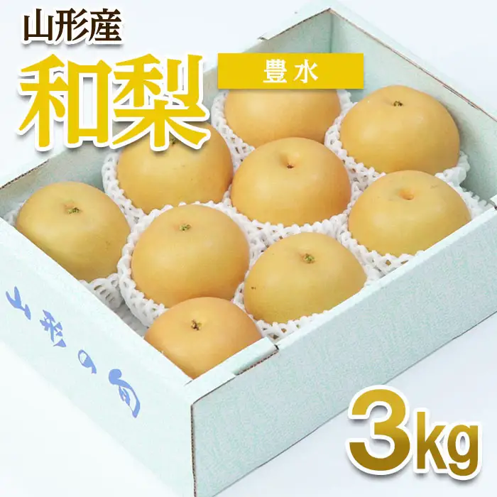 山形産 和梨(豊水) 秀 3kg(6～12玉) 【令和8年産先行予約】FU22-011 くだもの 果物 フルーツ 山形 山形県 山形市 2026年産