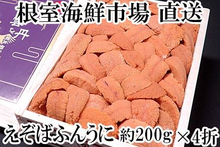 エゾバフンウニ(赤系)約200g×4折 E-11016
