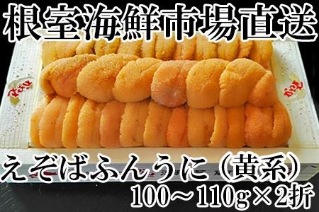エゾバフンウニ(黄系)約100～110g×2折 F-14010